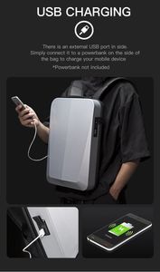 حقيبة ظهر جديدة للأعمال 15.6 بوصة محمول مزروعة Bagpack Men أنيقة مقاوم للماء USB حقيبة كمبيوتر محاسبية حقيبة كبيرة من السعة