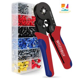 Tang WOZOBUY Ferrule Crimping Tool Kit HSC8 64A 0.2510mm2 AWG237 Crimping Pliers with 1200/Box Wire Connector Electrician Tools