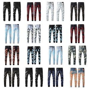 23SS Мужские дизайнерские джинсы Pentagram Splice Madeny Jean High Craft Elastic Fit High Street для человека Большой размер 28-40