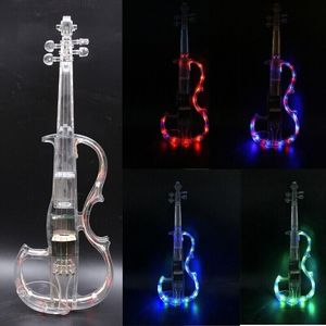 Violino elettrico 4/4 Corpo in acrilico 3 colori Led Light Nice Tone crystal style #EV8