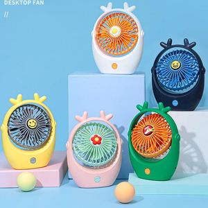 المعجبين مصباح مكتب USB Mini Fan 90 درجة دوار سطح المكتب مروحة شحن محمولة في مهجع الطلاب