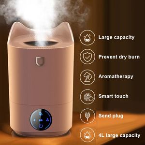 Humidifiers Air Humidifier Double Nozzle 3L Humidity Monitoring Display USB Aroma Diffuser With Coloful LED Light Ultrasonic Aromatherapy