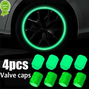 New New Luminous Tire Valve Cap Car Motorcycle Bike Wheel Hub Glowing Valve Cover Tire Decoration Auto Styling Tyre Accessories 2023
