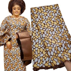 Tecido de renda francesa tule tecido alta qualidade 2022 bordado africano nigeriano tecidos de renda dourada para vestido de festa à noite costura a2771