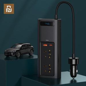 Tillbehör YOUPIN BASEUS BIL INVERTER DC 12V till AC 220V Auto Converter Inversor USB Typ C FAST LADGA US EU Bil Power Adapter Inverters