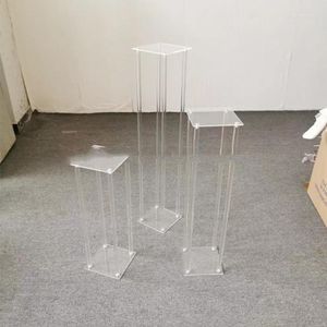 Decoração de partido 10pcs) Centrões de mesa de acrílico de cristal para castiçal de castiça