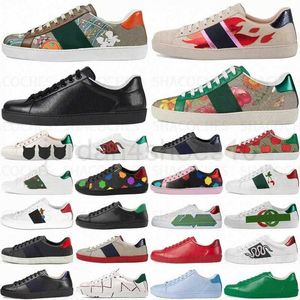 Men Women Casual Luxury Designer Shoes Leather Sneakers Ace Bee Shoe Snake Heart Strawberry wave mouth Tiger Web print Stylish Trainers Red Stripes Embro n0ni# 5.0