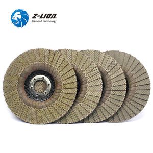 Slijpstenen ZLION 4pcs 5" Flap Discs Angle Grinder Sanding Disc Diamond Grinding Wheels Glass Ceramics Tile Stone Marble Granite Polishing