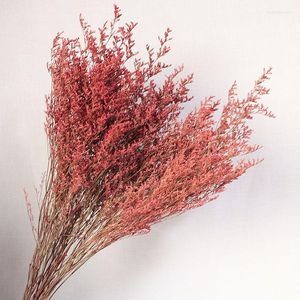 Dekorativa blommor Naturliga riktiga torkade limoniumblomma Lovegrass Floral Bouquet Arrangement Material Alla hjärtans bröllopskonserverade flöde