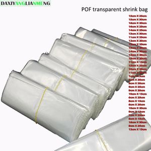 Organization 300pcs Small Clear Transparent Shrink Wrap Package Heat Seal POF Gift Packing Storage Plastic Bags Wedding Party Gift Packaging