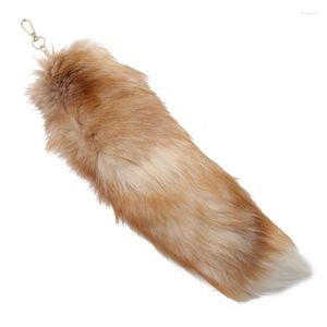 Nyckelringar Animal Tail Key-ring Fluffy Tails Chain Keychain Personlig Keyring Gift Lång päls charm för Women Girl