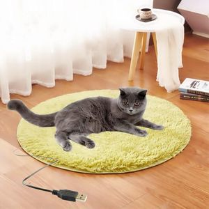 Mats Pet Heating Plush Pad 40cm Usb Electric Mat Constant Temperature Pet Bed Blanket Puppy Heater Portable Cat Winter Sleep Cushion