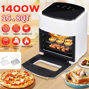 Fryers 15L Electric Air Fryer Oven Toaster Rotisserie DeHydrator 1400W LED Pekskärm Kyckling FREY -MASKIN 6 I 1 bänkskivugn