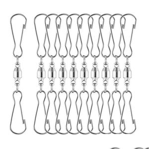 Hooks Rails Wind Spinner Swivel Hook Rostfritt stål 360 grader Roterande Chime Hanger Twist Hanging For Windsocks Plant Flower Bir DHM6A