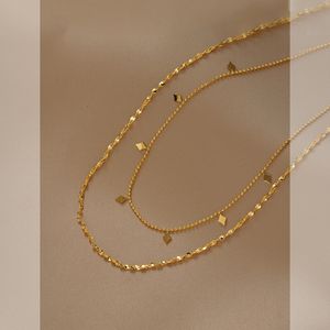 Letnie nowe dwupoziomowe naszyjniki ze stali nierdzewnej dla kobiet Europejskie i amerykańskie modowe Choker Luksusowy Design Biżuter