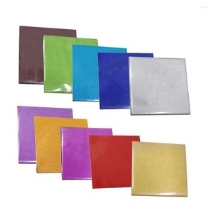 Enrole de presente 500pcs lata brilhante Mylar Foil Papel colorido para embalagem de chocolate Diy Food Rice Ball Packaging Pacote descartável