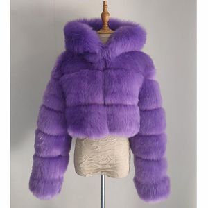 Menas femininas de pêlo feminino Jackets de luxo Casaco de luxo Capuz de inverno Grandes tamanhos de roupas externas engrossam fêmeas quentes fêmeas curtas casacos curtos
