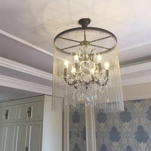 Люстры Fumat RH Style Crystal America Retro Villa Lamps Waterfall Art рамка