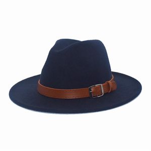 Mens Winter Fedora Hat Warm Woman Hat Wide Brim Medium Width Gorra Hombre Gentle Man Fashion271r