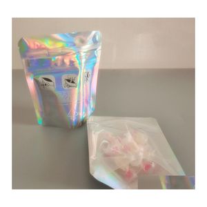 Packing Bags Resealable Plastic Retail Clear Childproof Packaging Holographic Transparent Pouch Smell Proof Mylar Bag For Dry Flower Dhyma