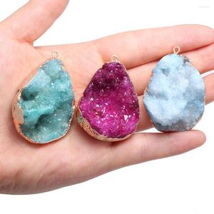 Charms Natural Stone Cluster Crystals Wisianty Nieregularne agaty Druzy wisiorek do biżuterii tworzących DIY Naszyjnik