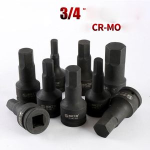 Contactdozen 3/4inch Drive Impact Bit Socket CRMO Hex Screwdriver Bits Set 100mm Lenght Socket Adapter Head for Spanner Ratchet Wrench