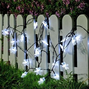 Strings Solar LED String Lights 4.8M 20 Christmas Snowflake Decoration Home Livingroom Garden