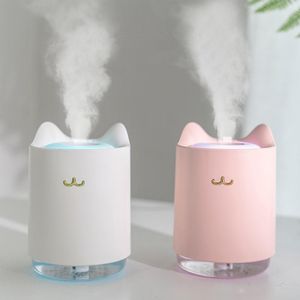 Arındırıcılar Ultrasonik Hava Nemlendiricisi 320ml Mini Kedi USB AROMA DIŞINI Romantik Gece Işığı Hidrasyonu Ev Ofis Arabası Hava Arıtörü