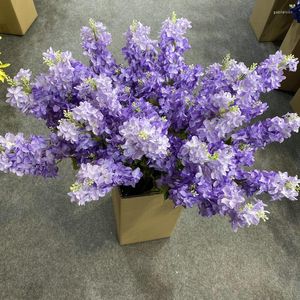 Kwiaty dekoracyjne sztuczne rośliny Mary Chicken Feather Purple Delphinium Home Dekorat