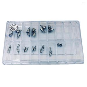 Watch Repair Kits 26Pcs In 1 Stainless Steel Silver Classical Drive Pusher Button Crown Set Replacement Spare Parts