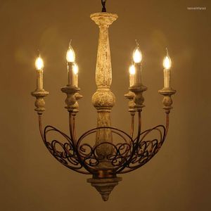 Lampy wisiorki amerykańska restauracja w stylu vintage drewniana e14 LED żarówka oświetleniowa