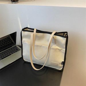 Abendtaschen Damen Canvas Umhängetasche Große Kapazität Einkaufstaschen Einfache Designer-Reißverschlusshandtasche Wiederverwendbarer Shopper Öko-Shopping