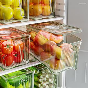 Depolama Şişeleri İstiflenebilir Buzdolabı Kutusu Sebze Meyve Taze Tutucu Buzdolabı Organizatör Konteyner Mutfak Aksesuarları