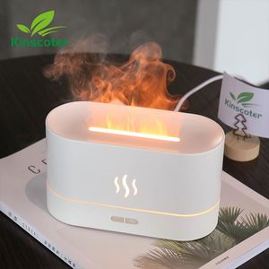 Apparater Kinscoter Flame Air Luftfuktare doftande eterisk olja aromdiffusor Aromaterapi för hemma yoga