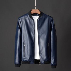 Frühling Herbst Leder Jacke Mantel Männer Motorrad PU Jacke Kausalen Vintage Schwarz Biker Tasche Zipper Jacken Plus Größe M-8XL