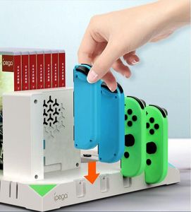 ファン2022 IPEGA PGSW036 9 in 1充電ドックUSB充電ステーションNintendo SwitchのJoyconゲームパッドゲームディスクラック