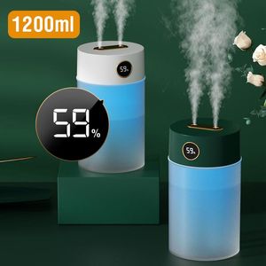 Aparelhos 1200 ml de umidificador de ar de bico duplo com LCD Display Oil Aroma esseidificador de aroma essencial de aroma