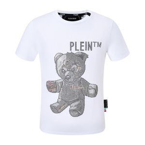 Plein Bear T Shirt Mens Designer Tshirts Brand Clothing Rhinestone PP Skulls Męs