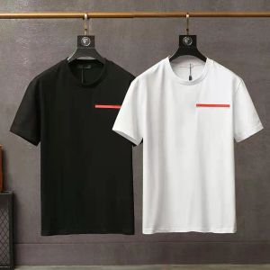 2023 Novo luxuoso casual masculina camiseta nova designer de manga curta 100% algodão de algodão de alta qualidade em preto e branco camiseta tee m 2xl