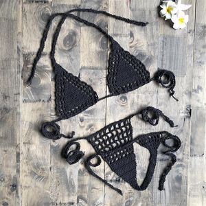 Micro bikini fatto a mano all'uncinetto G perizoma da spiaggia Micro costumi da bagno Set di biancheria sexy per donna 229K