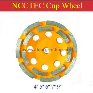 Mola diamantata CUP NCCTEC 4'' 5'' 6'' 7'' 9'' |Disco abrasivo per calcestruzzo 100 125 150 180 230 mm |disco a doppia fila