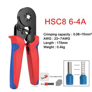 Tang Çok Fonksiyonlu Tel Striptizci Silping Aracı Kiti HSC8 66/6 4A Plakalar Kendi kendine ayarlayan 8 inç kesici tüp terminali için Crimper