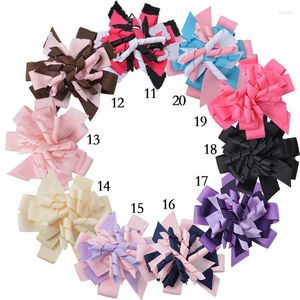 Accessori per capelli 10pcs M2MG Hairbows Layered Korker Bow Clips Ribbon Boutique Corker Bands Kids Hairclips Headwear PD014