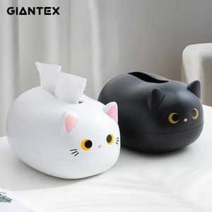 Organizasyon Kawaii Cat Doku Kutusu Masaüstü Tuvalet Kağıdı Tutucu Mutfak Peçete Saklama Kutusu WC Kağıt Konteyner İskandinav Stili Ev Dekorasyonu