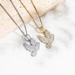 Medaillons Sterling Silber Bling Out Swallow Bird Anhänger Halsketten für Frauen Männer Charm Schmuck Geschenk Tropfen MedaillonsMedaillons