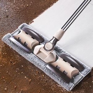 Швабры Lazy Flate Flat Wringer Mop. Домохозяйство бесплатная мытья рука сухость и влажная двойная цель шрифта