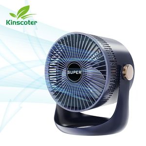 Fans Kinscoter Desktop Fan Super High Wind uppladdningsbar USB -fläkt Tyst roterande 3 -hastigheter vindjusterbart fläktkontor