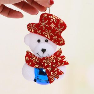 Christmas Decorations 6pcs Santa Claus Snowman Decor Round Jingle Bells Bell Ornaments Tree Decoration Year