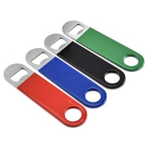Stainless Steel Portable Beer Bottle Opener Solid Durable Flat Metal Soda Glass Cap Bottles Openers Home Kitchen Bar Key Tools Customize Logo HW0017