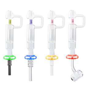 Chinafairprice CSYC NC063 Pipa da fumo OD 25mm Dab Rig Bong in vetro per acqua 14mm Clip per unghie in ceramica al quarzo titanio Colpo liscio Bubbler Bong Maniglia stile Z